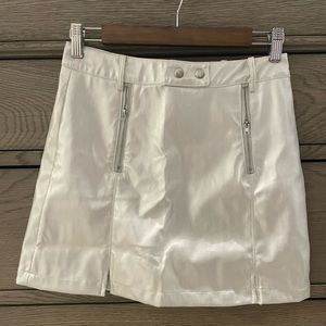 NEW Leather Metallic Silver Skirt